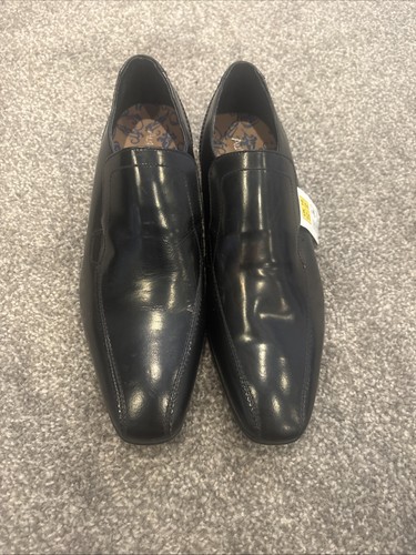 Men black leather slip - black,